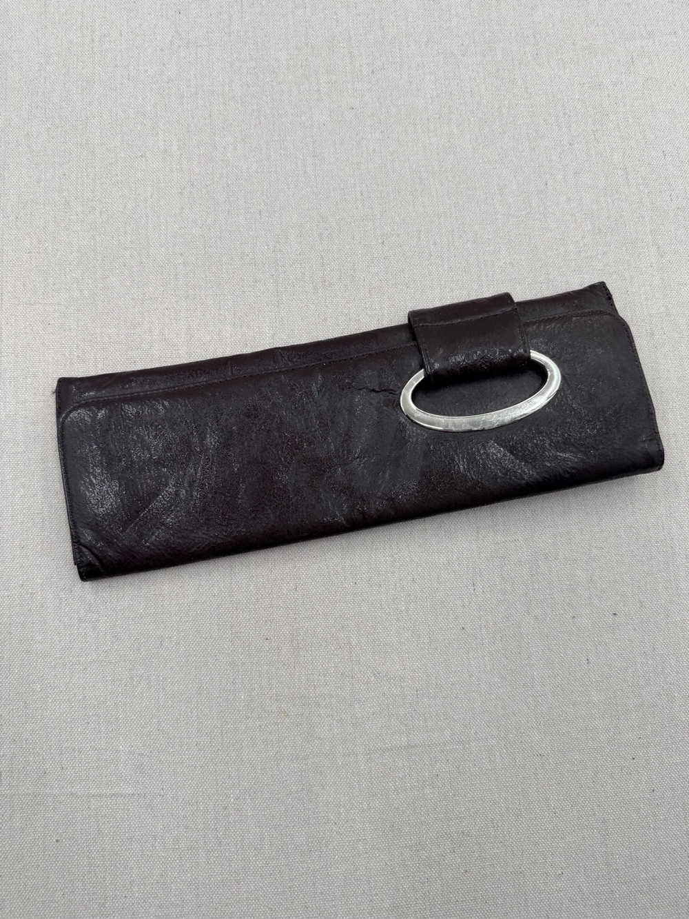 Big Buddha Classic  Leather Clutch Wallet with Silver Accent